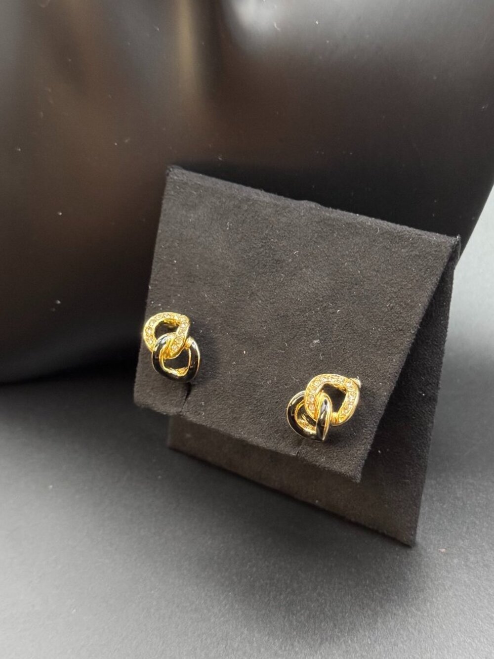 Christian Dior Vintage Crystal Chain Link clip-on earrings